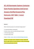 AZ L-83 Stormwater Systems Contractor &NewLine;Exam Practice Questions And Correct &NewLine;Answers &lpar;Verified Answers&rpar; Plus &NewLine;Rationales 2027 Q&A &vert; Instant &NewLine;Download Pdf