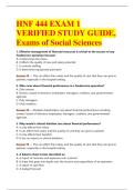 HNF 444 EXAM 2 QUESTIONS WITH VERIFIED &NewLine;ANSWERS&comma; Exams of Social Sciences