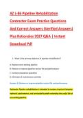 AZ L-86 Pipeline Rehabilitation &NewLine;Contractor Exam Practice Questions &NewLine;And Correct Answers &lpar;Verified Answers&rpar; &NewLine;Plus Rationales 2027 Q&A &vert; Instant &NewLine;Download Pdf 
