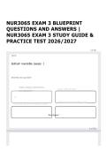 NUR3065 EXAM 3 BLUEPRINT QUESTIONS AND ANSWERS &vert; NUR3065 EXAM 3 STUDY GUIDE & PRACTICE TEST 2026&sol;2027