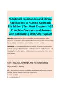 Nutritional Foundations and Clinical &NewLine;Applications&colon; A Nursing Approach&comma; &NewLine;8th Edition &vert; Test Bank Chapters 1&ndash;20 &NewLine;&vert; Complete Questions and Answers &NewLine;with Rationales &vert; 2026&sol;2027 Update 