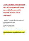 AZ L-97 Geothermal Systems Contractor &NewLine;Exam Practice Questions And Correct &NewLine;Answers &lpar;Verified Answers&rpar; Plus &NewLine;Rationales 2027 Q&A &vert; Instant &NewLine;Download Pdf 