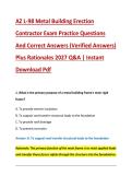 AZ L-98 Metal Building Erection &NewLine;Contractor Exam Practice Questions &NewLine;And Correct Answers &lpar;Verified Answers&rpar; &NewLine;Plus Rationales 2027 Q&A &vert; Instant &NewLine;Download Pdf 