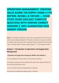 OPERATIONS MANAGEMENT&colon; CREATING &NewLine;VALUE ALONG THE SUPPLY CHAIN &lpar;11TH &NewLine;EDITION&comma; RUSSELL & TAYLOR&rpar; &mdash; EXAM &NewLine;STUDY GUIDE 2026&sol;2027 COMPLETE &NewLine;QUESTIONS WITH VERIFIED CORRECT &NewLine;ANSWERS &vert;&vert; 100&percnt; GUARANTEED PASS &NewLine;NEWEST VERSION 