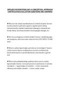 APPLIED PATHOPHYSIOLOGY A CONCEPTUAL APPROACH&NewLine;CERTIFICATION EVALUATION QUESTIONS AND ANSWERS