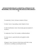 APPLIED PATHOPHYSIOLOGY A CONCEPTUAL APPROACH TO THE&NewLine;MECHANISMS 4 TEST PAPER QUESTIONS AND SOLUTIONS GRADED A&NewLine;A&plus;