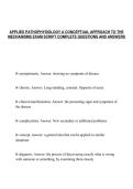 APPLIED PATHOPHYSIOLOGY A CONCEPTUAL APPROACH TO THE&NewLine;MECHANISMS EXAM SCRIPT COMPLETE QUESTIONS AND ANSWERS