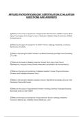 APPLIED PATHOPHYSIOLOGY CERTIFICATION EVALUATION&NewLine;QUESTIONS AND ANSWERS