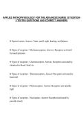 APPLIED PATHOPHYSIOLOGY FOR THE ADVANCED NURSE 1ST EDITION&NewLine;3 TESTED QUESTIONS AND CORRECT ANSWERS