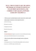 WGU C909 ELEMENTARY READING&NewLine;METHODS & INTERVENTIONS OA&NewLine;EXAM PREP QUESTIONS AND&NewLine;CORRECT DETAILED ANSWERS&NewLine;ALREADY GRADED A&plus;