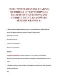 WGU C909 ELEMENTARY READING&NewLine;METHODS & INTERVENTIONS OA&NewLine;EXAM REVIEW QUESTIONS AND&NewLine;CORRECT DETAILED ANSWERS&NewLine;ALREADY GRADED A&plus;