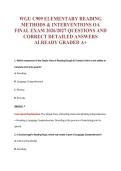 WGU C909 ELEMENTARY READING&NewLine;METHODS & INTERVENTIONS OA&NewLine;FINAL EXAM 2026&sol;2027 QUESTIONS AND&NewLine;CORRECT DETAILED ANSWERS&NewLine;ALREADY GRADED A&plus;