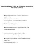 APPLIED PATHOPHYSIOLOGY FOR THE ADVANCED SOLVED QUESTIONS&NewLine;WITH CORRECT ANSWERS