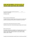 CODE ENFORCEMENT OFFICER &lpar;STATE OF TEXAS&rpar; EXAM QUESTIONS AND ANSWERS&NewLine;&NewLine;
