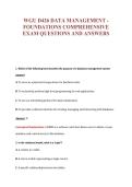 WGU D426 DATA MANAGEMENT -&NewLine;FOUNDATIONS COMPREHENSIVE&NewLine;EXAM QUESTIONS AND ANSWERS