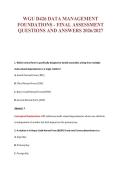 WGU D426 DATA MANAGEMENT&NewLine;FOUNDATIONS - FINAL ASSESSMENT&NewLine;QUESTIONS AND ANSWERS 2026&sol;2027