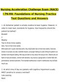 NACE Nursing Acceleration Challenge Exam &lpar;NACE&rpar; I PN-RN Foundations of Nursing Practice Test Latest 2026 Actual Questions & Verified Answers &lpar;2026 &sol; 2027&rpar; A&plus; Grade 100&percnt; Guarantee Verified by Experts&period;