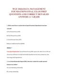 WGU D426 DATA MANAGEMENT&NewLine;FOUNDATIONS FINAL EXAM PREP&NewLine;QUESTIONS AND CORRECT DETAILED&NewLine;ANSWERS A&plus; GRADE