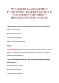 WGU D426 DATA MANAGEMENT&NewLine;FOUNDATIONS - PRACTICE EXAM V1 &&NewLine;V2 QUESTIONS AND CORRECT&NewLine;DETAILED ANSWERS A&plus; GRADE