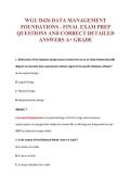 WGU D426 DATA MANAGEMENT&NewLine;FOUNDATIONS - FINAL EXAM PREP&NewLine;QUESTIONS AND CORRECT DETAILED&NewLine;ANSWERS A&plus; GRADE