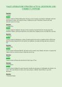 NAQT LITERATURE UPDATED ACTUAL QUESTIONS AND&NewLine;CORRECT ANSWERS
