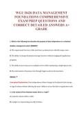 WGU D426 DATA MANAGEMENT&NewLine;FOUNDATIONS COMPREHENSIVE&NewLine;EXAM PREP QUESTIONS AND&NewLine;CORRECT DETAILED ANSWERS A&plus;&NewLine;GRADE
