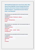 NUR 256 Mental Health Exam Actual Exam 2026 &vert;&vert; Most &NewLine;Recent Exam 2026&vert;2027 Actual Complete Real Exam &NewLine;Questions And Correct Answers &lpar;Verified Answers&rpar; &NewLine;Already Graded A&plus; &vert; Guaranteed Success&excl; Newest &NewLine;Exam &vert; Just Released&excl;&excl;