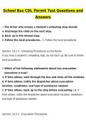 CDL Permit Test School Bus Latest 2026 Actual Questions & Verified Answers &lpar;2026 &sol; 2027&rpar; A&plus; Grade 100&percnt; Guarantee Verified by Experts