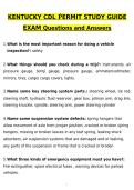 Kentucky CDL Permit Study Guide Test Latest 2026 Actual Questions & Verified Answers &lpar;2026 &sol; 2027&rpar; A&plus; Grade 100&percnt; Guarantee Verified by Experts