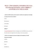 WGU C790 NURSING INFORMATICS OA&NewLine;EXAM B QUESTIONS AND CORRECT&NewLine;ANSWERS JUST RELEASED&period;