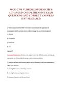 WGU C790 NURSING INFORMATICS&NewLine;ADVANCED COMPREHENSIVE EXAM&NewLine;QUESTIONS AND CORRECT ANSWERS&NewLine;JUST RELEASED&period;