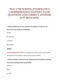 WGU C790 NURSING INFORMATICS&NewLine;COMPREHENSIVE MASTERY EXAM&NewLine;QUESTIONS AND CORRECT ANSWERS&NewLine;JUST RELEASED&period;