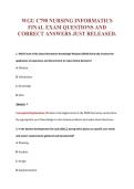 WGU C790 NURSING INFORMATICS&NewLine;FINAL EXAM QUESTIONS AND&NewLine;CORRECT ANSWERS JUST RELEASED&period;