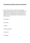 APR EXAM SCRIPT COMPLETE QUESTIONS AND ANSWERS