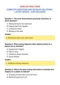 NURS 204 FINAL EXAM&NewLine;COMPLETE QUESTIONS AND DETAILED SOLUTIONS &NewLine;LATEST UPDATE - JUST RELEASED