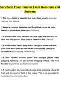 ServSafe Food Handler Latest 2026 Actual Questions & Verified Answers &lpar;2026 &sol; 2027&rpar; A&plus; Grade 100&percnt; Guarantee Verified by Experts&period;