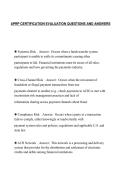 APRP CERTIFICATION EVALUATION QUESTIONS AND ANSWERS