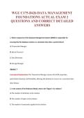 WGU C175-D426 DATA MANAGEMENT&NewLine;FOUNDATIONS ACTUAL EXAM 2&NewLine;QUESTIONS AND CORRECT DETAILED&NewLine;ANSWERS