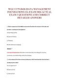 WGU C175-D426 DATA MANAGEMENT&NewLine;FOUNDATIONS OA EXAM 2026 ACTUAL&NewLine;EXAM 1 QUESTIONS AND CORRECT&NewLine;DETAILED ANSWERS