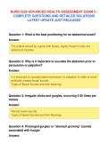 NURS 5220 ADVANCED HEALTH ASSESSMENT EXAM 2 &NewLine;COMPLETE QUESTIONS AND DETAILED SOLUTIONS&NewLine;LATEST UPDATE JUST RELEASED