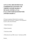ACTUAL FINAL HESI OB PEDS EXAM&NewLine;COMPREHENSIVE QUESTIONS AND&NewLine;VERIFIED ANSWERS GRADED A&plus;&NewLine;DETAILED ANSWERS ACTUAL&NewLine;EVALUATION PAPER QUESTIONS WITH&NewLine;ANSWERS GRADED A&plus;