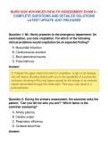 NURS 5220 ADVANCED HEALTH ASSESSMENT EXAM 3 &NewLine;COMPLETE QUESTIONS AND DETAILED SOLUTIONS&NewLine;LATEST UPDATE JUST RELEASED