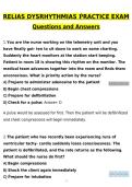 Relias Dysrhythmias Practice Exam Latest 2026 Actual Questions and Verified Answers &lpar;Latest 2026 &sol; 2027 Update&rpar; A&plus; Grade 100&percnt; Guarantee Verified by Experts