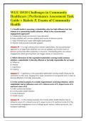 WGU D518 Challenges in Community &NewLine;Healthcare &vert; Performance Assessment Task &NewLine;Guide &plus; Rubric P&comma; Exams of Community &NewLine;Health
