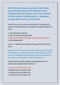 OHIO Physical Therapy Jurisprudence Exam Actual &NewLine;Exam 2026&vert;&vert; Most Recent Exam 2026&vert;2027 Actual &NewLine;Complete Real Exam Questions And Correct Answers &NewLine;&lpar;Verified Answers&rpar; Already Graded A&plus; &vert; Guaranteed &NewLine;Success&excl; Newest Exam &vert; Just Released&excl;&excl;