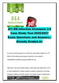 ATI RN Infection Urosepsis 3&period;0 2026&sol;2027 &ndash; 5 Case Study Questions & Answers &vert; UTI Sepsis&comma; Hypotension&comma; WBC&comma; Urine Culture&comma; IV Fluids