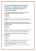 WGU D518 Challenges in Community &NewLine;Healthcare &vert; Complete Study Guide &vert; &NewLine;Leadership&comma; Stakehold&comma; Exams of &NewLine;Community Health