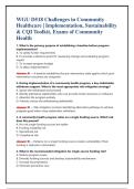 WGU D518 Challenges in Community &NewLine;Healthcare &vert; Implementation&comma; Sustainability &NewLine;& CQI Toolkit&comma; Exams of Community &NewLine;Health