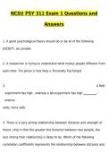 NCSU PSY 311 Exam 1 Latest 2026 Actual Questions & Verified Answers &lpar;2026 &sol; 2027&rpar; A&plus; Grade 100&percnt; Guarantee Verified by Experts&period;