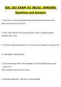 NCSU SOC 202 Exam 2 &lpar;NCSU&comma; Shriver&rpar; Exam Latest 2026 Actual Questions & Verified Answers &lpar;2026 &sol; 2027&rpar; A&plus; Grade 100&percnt; Guarantee Verified by Experts&period;